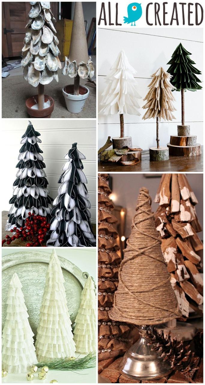 christmas tree table decor DIY Tabletop Christmas Tree tutorials that are easy, inexpensive and so charming! Tabletop