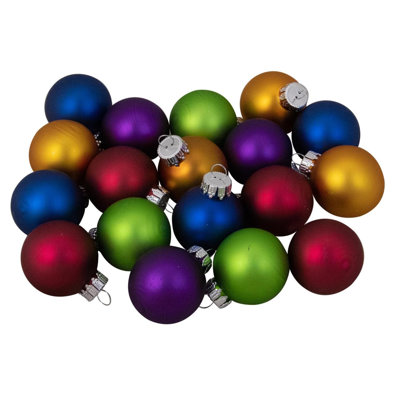 christmas ornament sale glass 18Piece MultiColor Vibrant Glass Ball Christmas Ornament Set 1.25