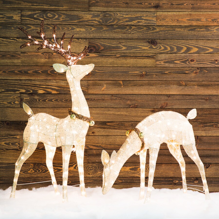 reindeer christmas decor outdoor 2.66in Reindeer Reindeer with White Incandescent Lights in the Outdoor Christmas Decorations