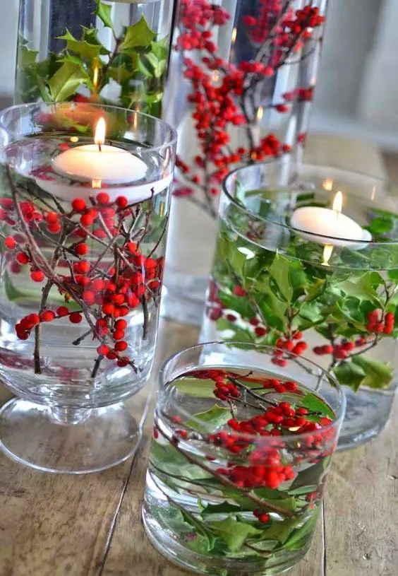 christmas decoration ideas for vases 22 Simple Holly Berry Christmas Décor Ideas Shelterness