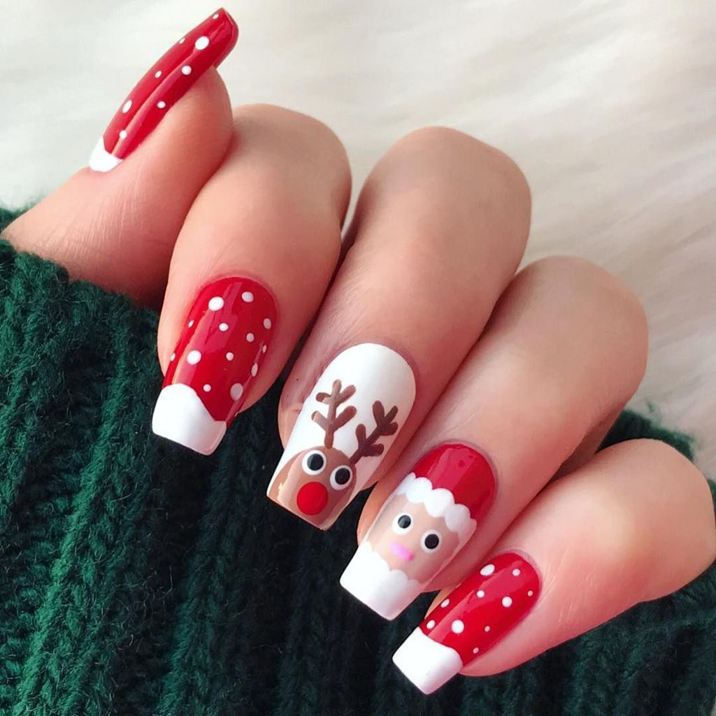 christmas design ideas nails The 4 Best Christmas Nail Art with DND Nail Polish Texture Salon and Spa