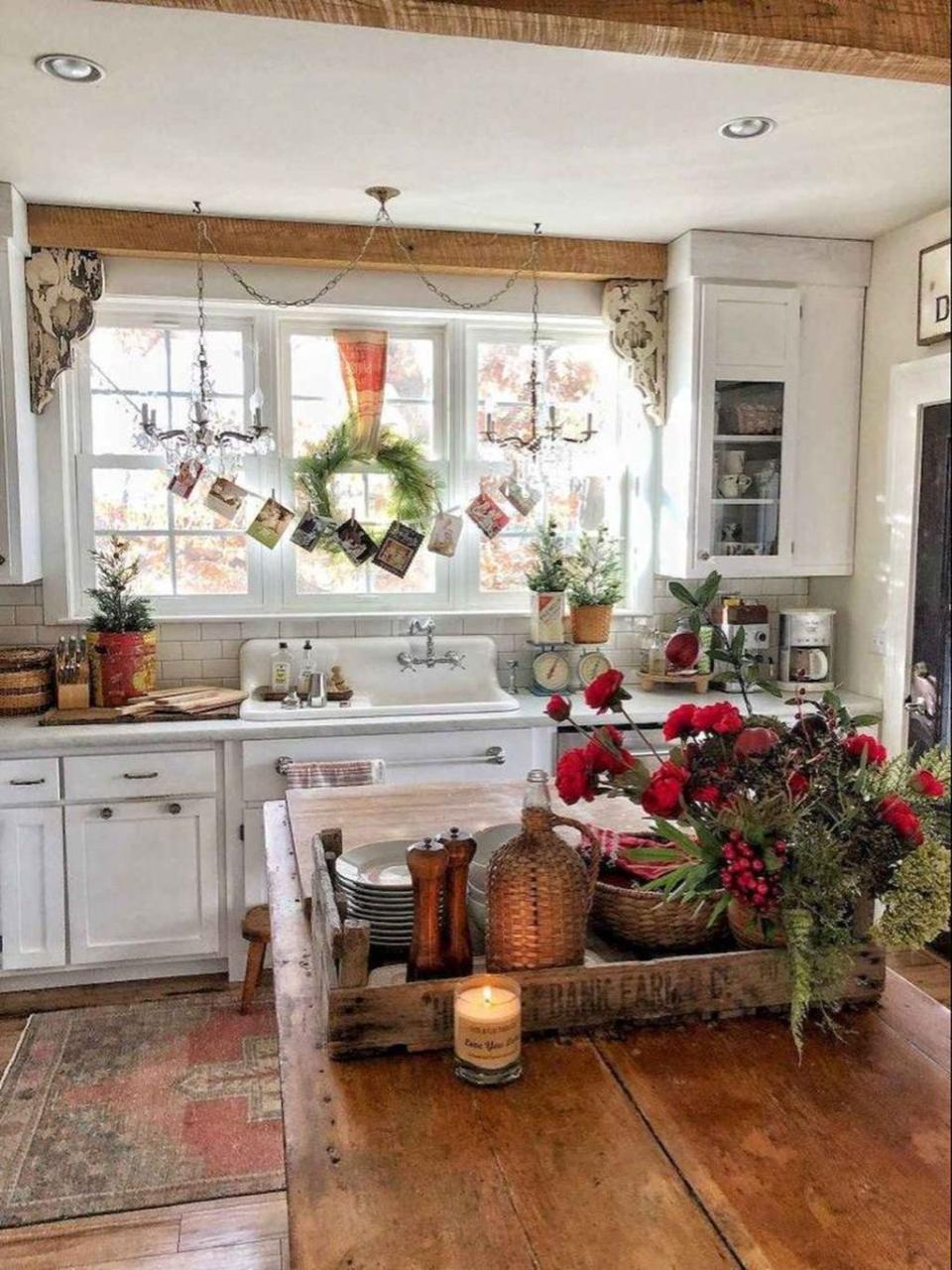 farmhouse christmas kitchen decor 33 Christmas Kitchen Decorations To Be More Beautiful