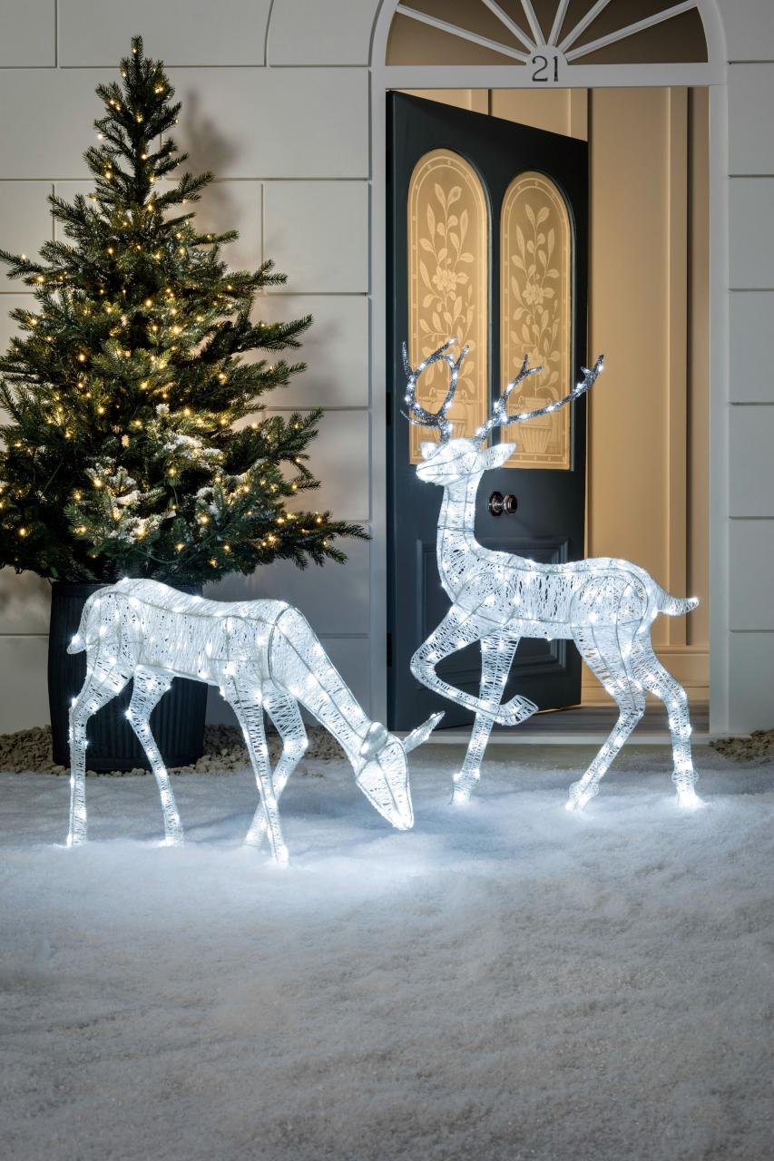 outdoor reindeer christmas decorations yard Large Outdoor Christmas Figures Christmas Light Figures Christmas