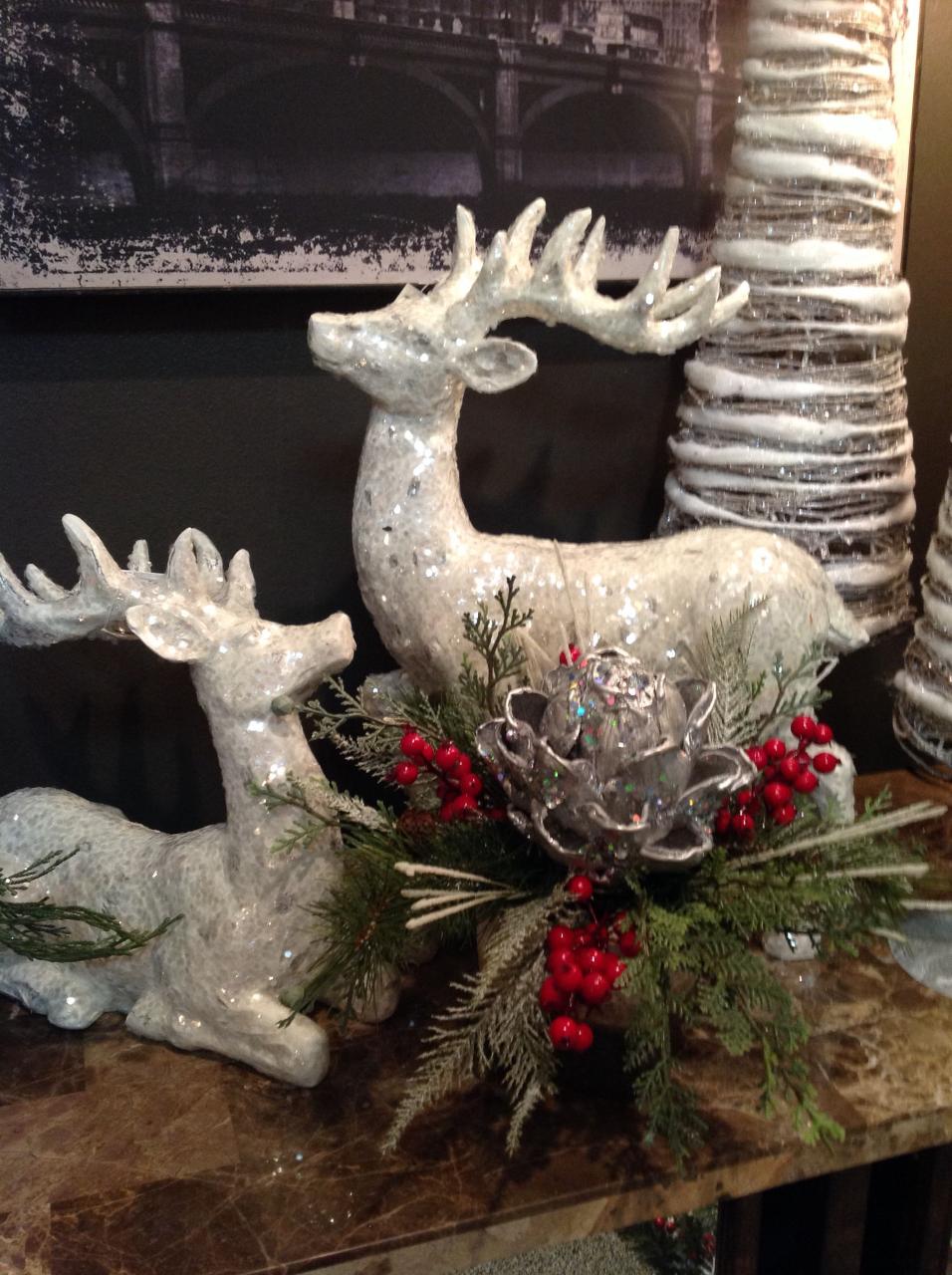 christmas decor with deer 20+ White Deer Christmas Decor