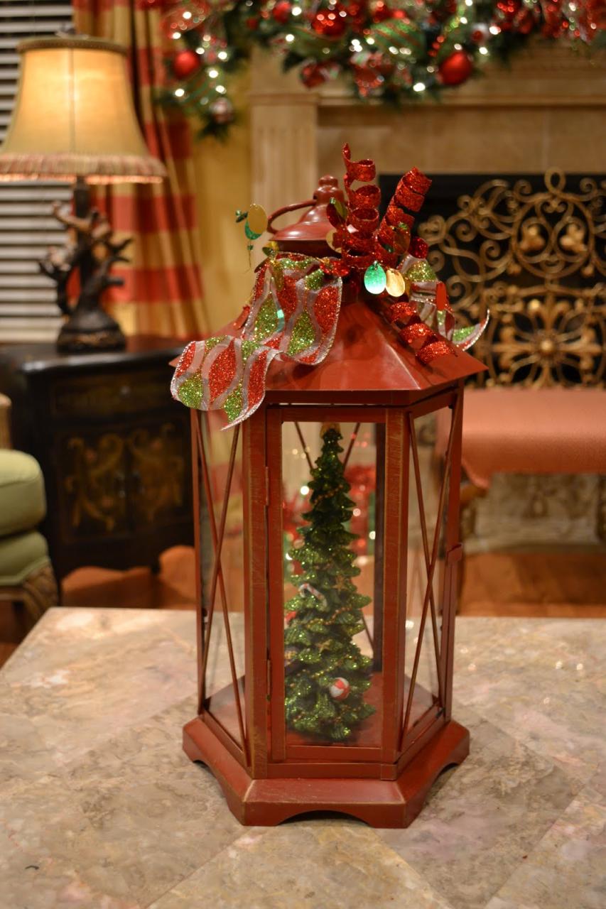 christmas decor with lanterns Kristen's Creations Christmas Tree Lanterns