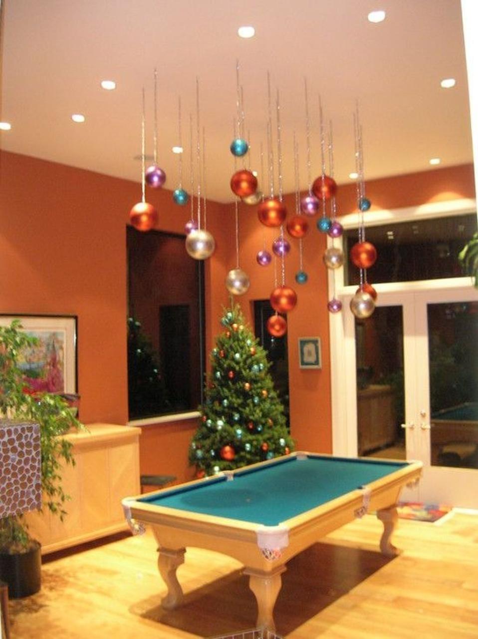 christmas decor on ceiling 43 Elegant Hanging Ceiling Winter Decoration Ideas Christmas hanging