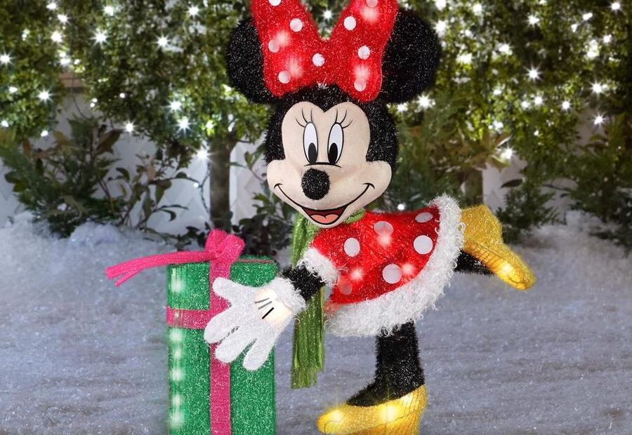 disney christmas decor outdoor Disney Disney/Pixar 27.953in Minnie Mouse Sculpture with White