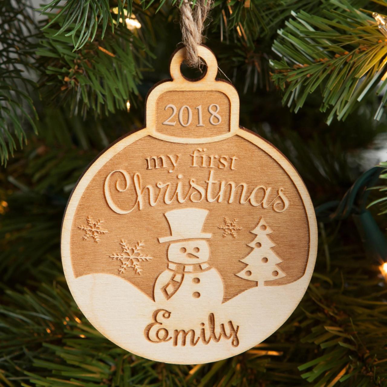 christmas ornaments near me now Personalized Wood Ornament My First Christmas Ornament