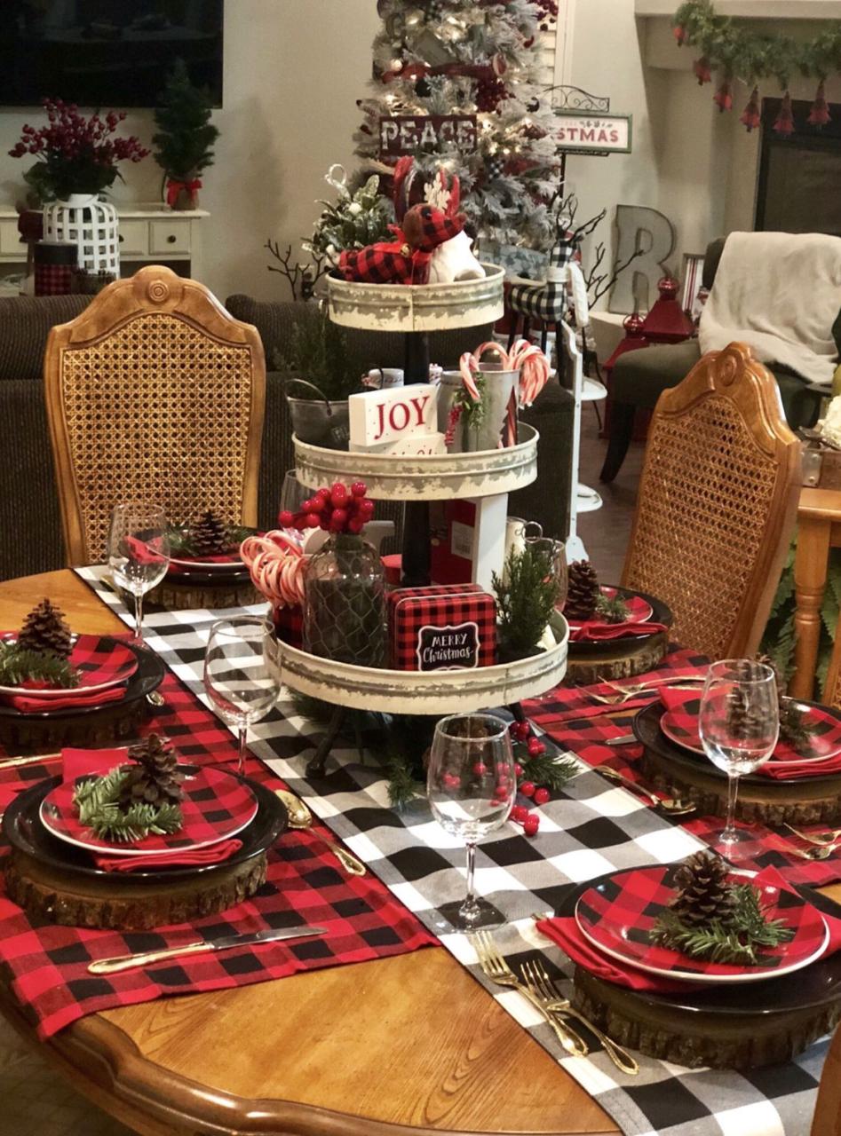 christmas decor buffalo plaid 20+ Christmas Buffalo Plaid Tablescape