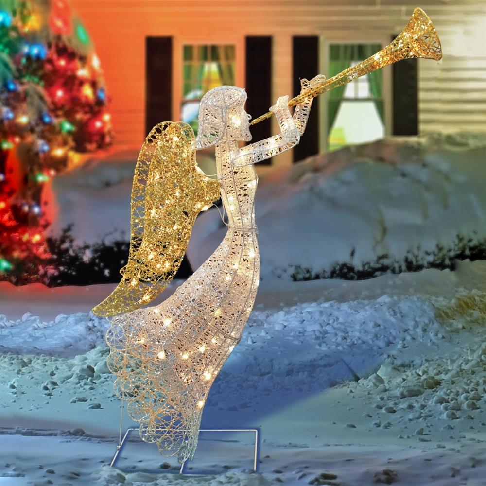 christmas decor at lowes Light display Angel Outdoor Christmas Decorations at