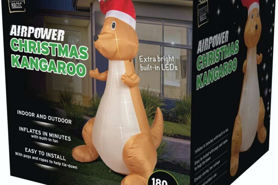 kangaroo outdoor christmas decorations Stockholm Christmas Inflatable Kangaroo 1.8M Outdoor Xmas Lights