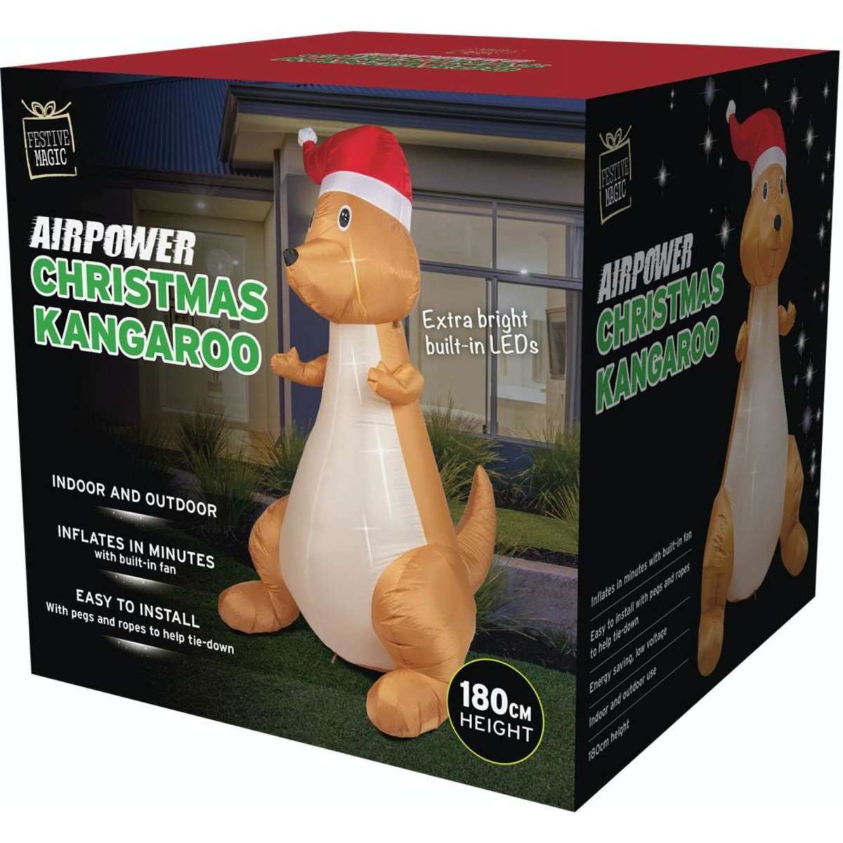 kangaroo outdoor christmas decorations Stockholm Christmas Inflatable Kangaroo 1.8M Outdoor Xmas Lights