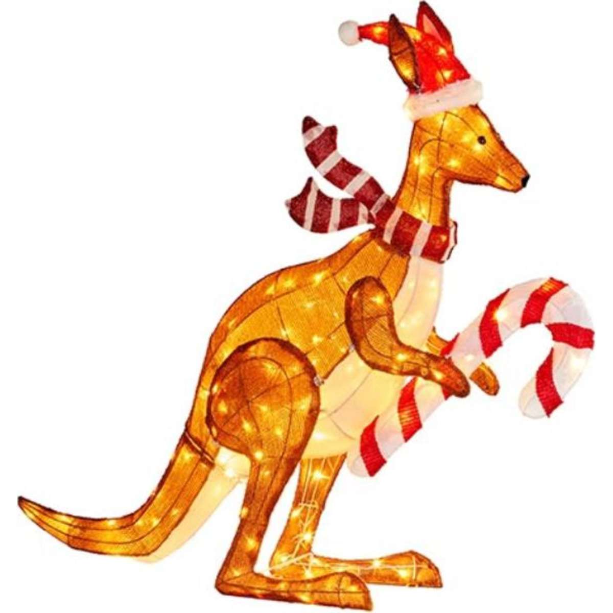 kangaroo outdoor christmas decorations Big Christmas Christmas Kangaroo Display with Lights Indoor/Outdoor