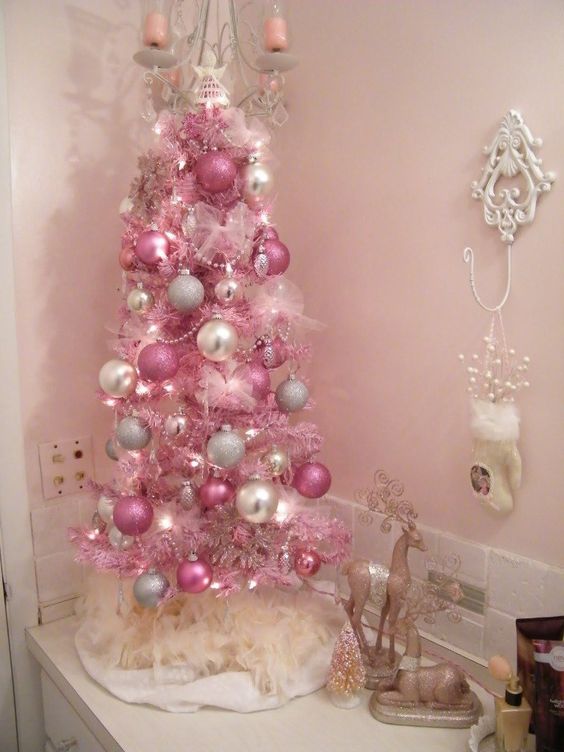 christmas tree with pink decor 15 EyeCatchy Pink Christmas Trees To Try Shelterness