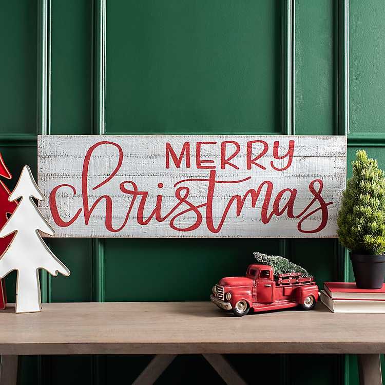 christmas wood wall decor Merry Christmas Wood Wall Plaque Kirklands Christmas wall decor, Christmas wood, Wood wall