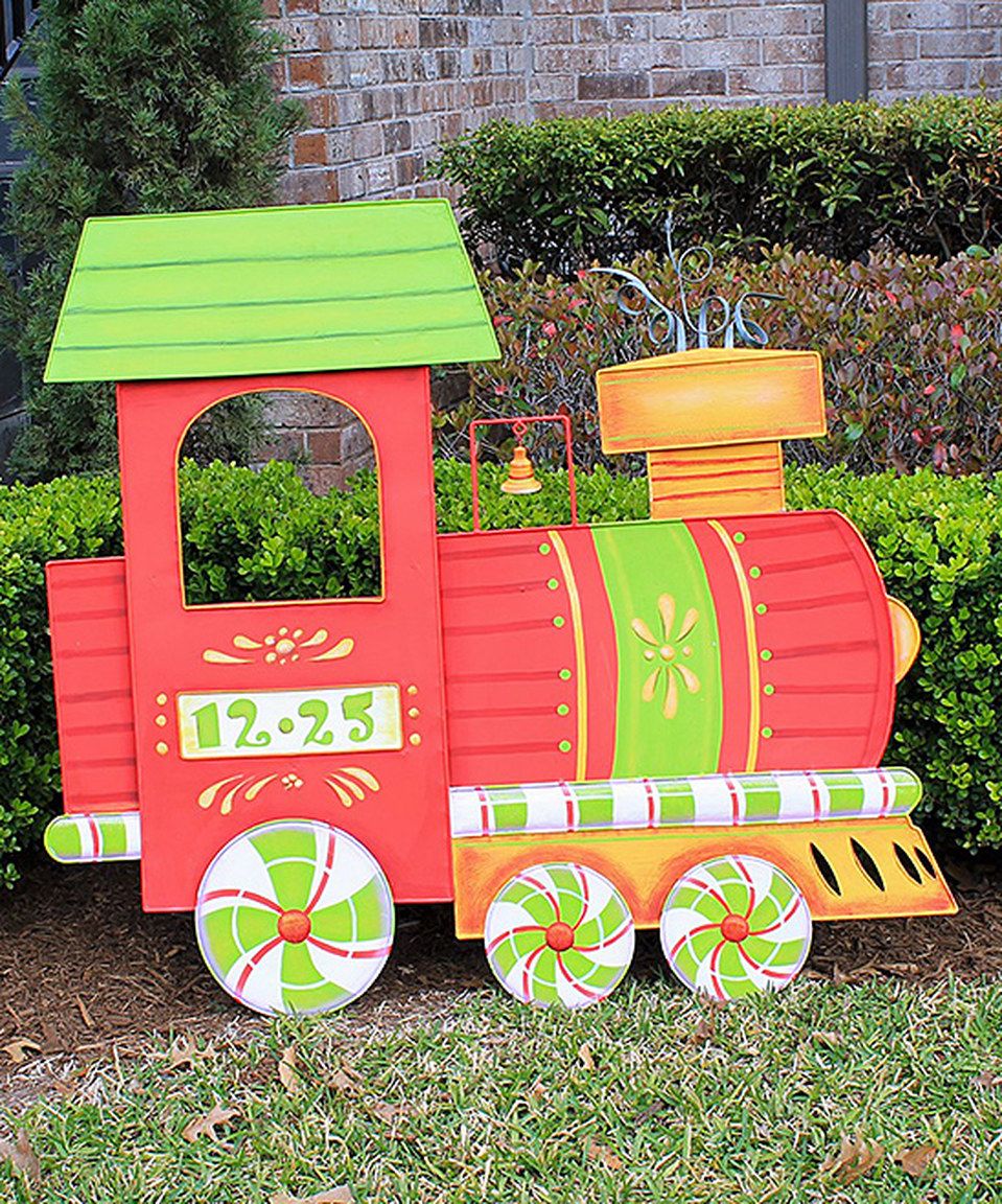 christmas decorations outdoor train This Holiday Train Yard Décor by Great Heron Traditions is perfect