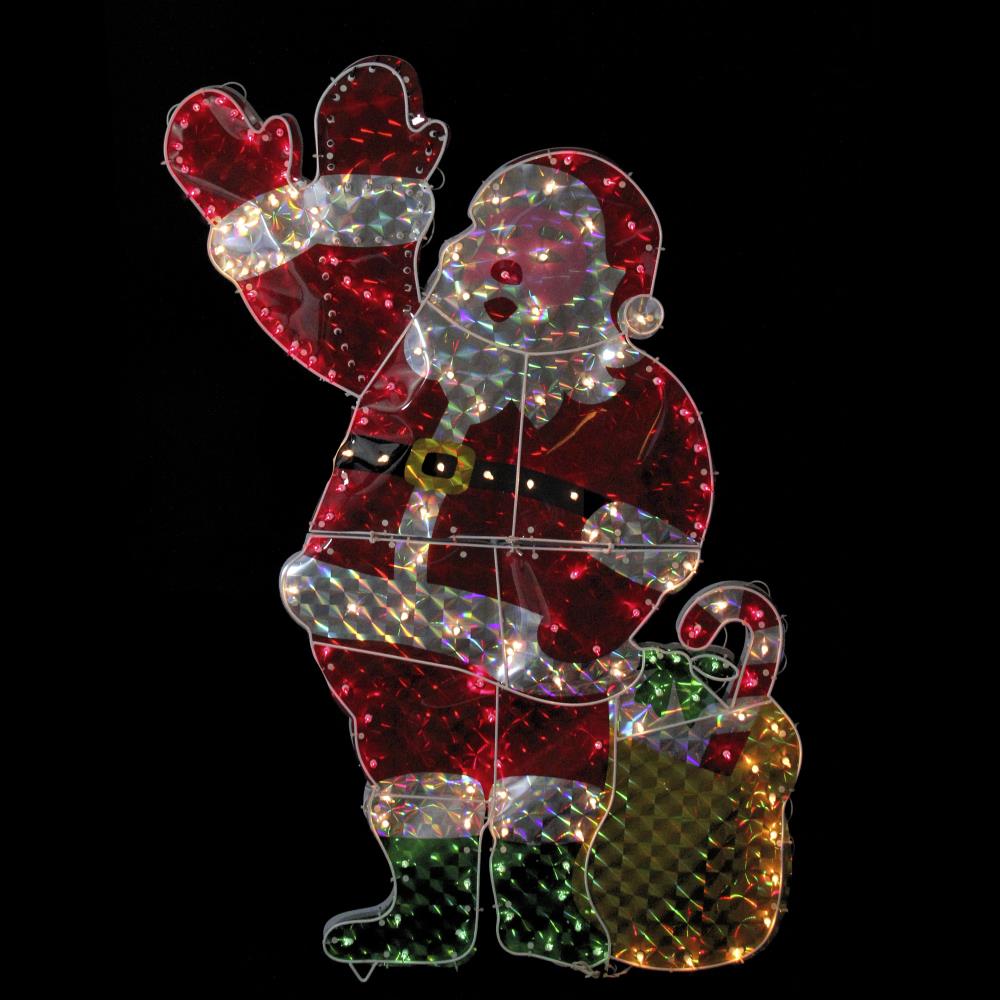 lowes outdoor christmas decor Northlight 48in Santa Light Display with Multicolor Incandescent Lights in the Outdoor