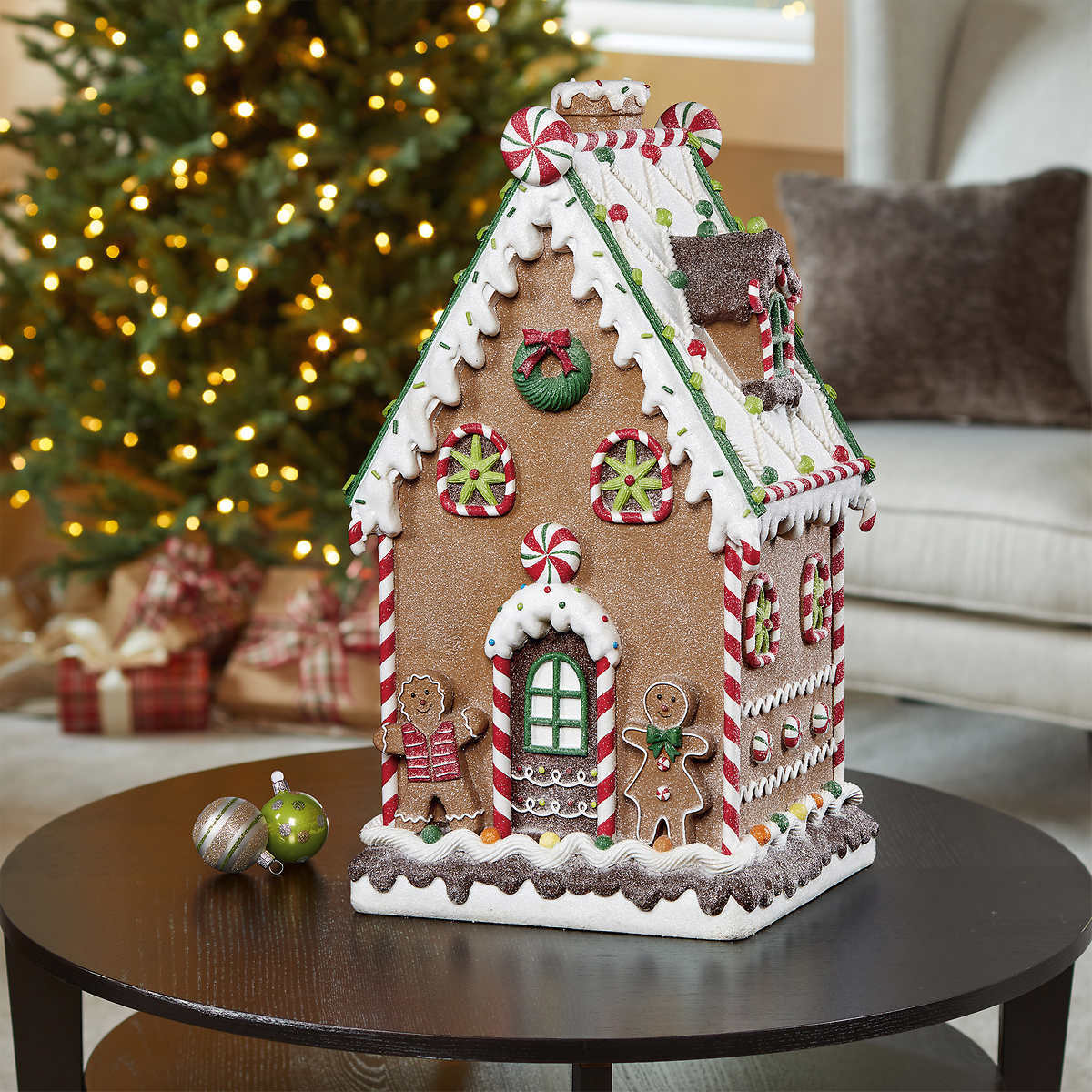 costco christmas decorations 2024 uk 20" (51 cm) Gingerbread House Christmas Decoration Costco UK