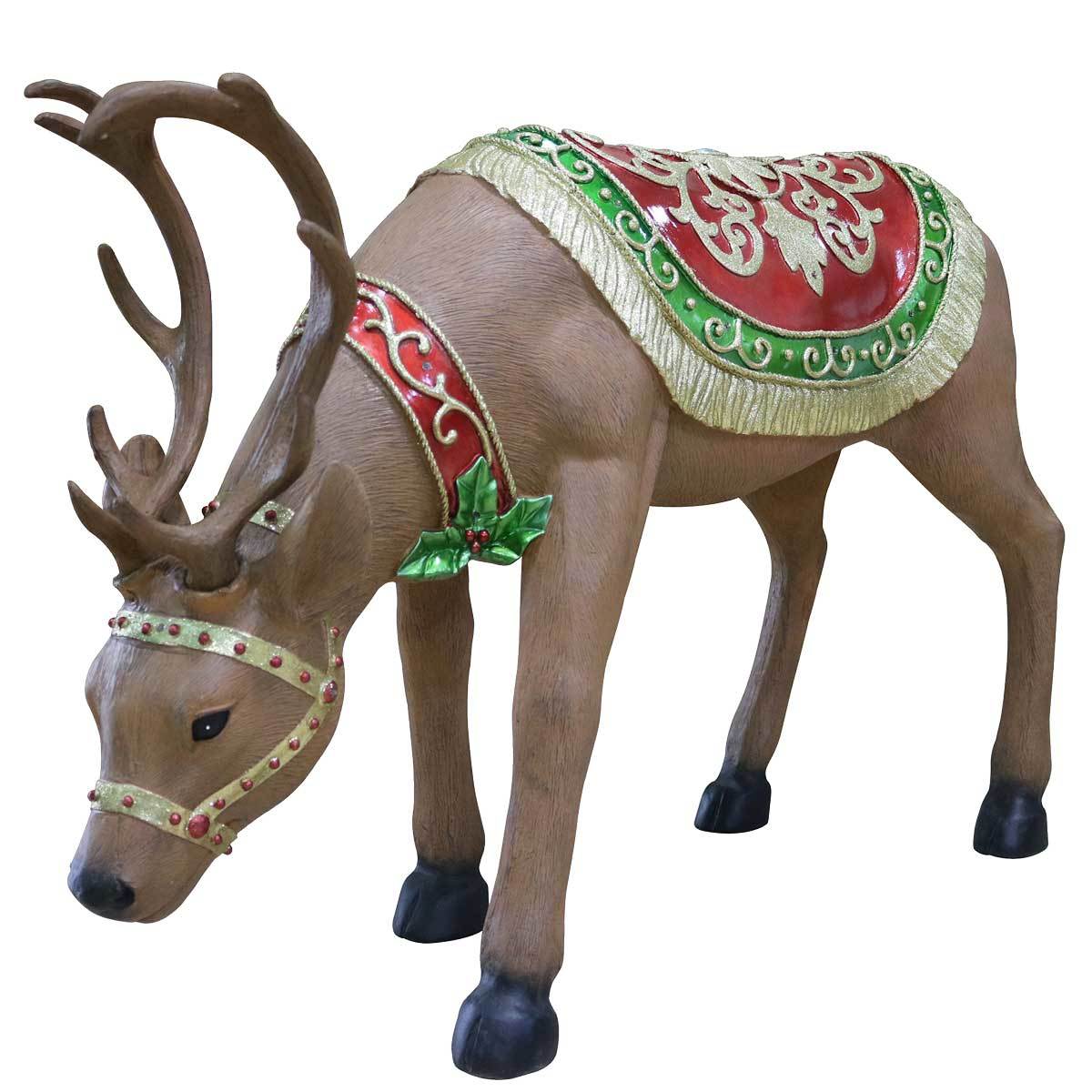 large christmas reindeer decor Indoor/Outdoor 4ft (124cm) Christmas Lifesize LED Reindeers Set of 2 Costco UK