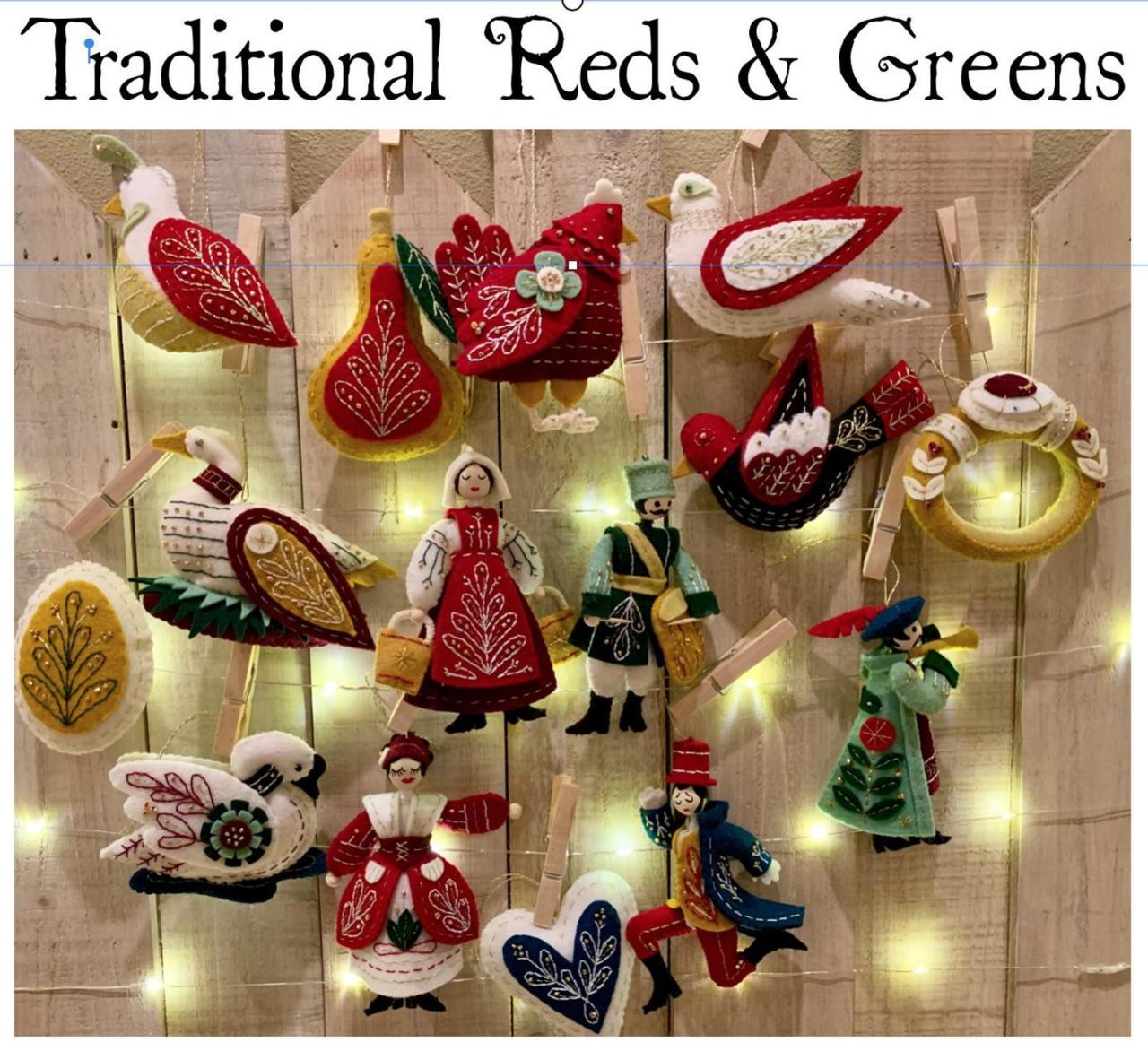 12 days of christmas decor 12 Days of Christmas Ornaments Handmade Felt and Beaded Etsy Handmade christmas ornaments