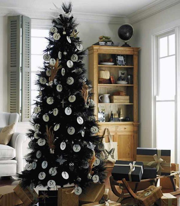 black christmas tree decor ideas 22 Unique Black Christmas Tree Décor Ideas DigsDigs