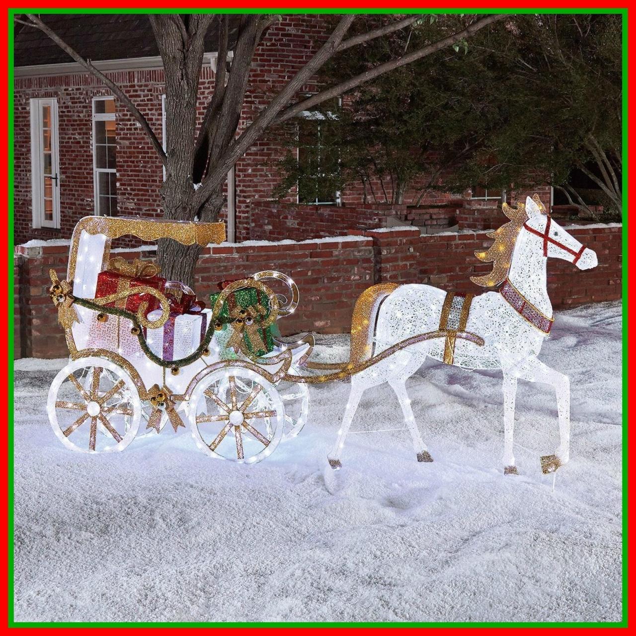 christmas lawn decor sale PreLit Lighted Christmas Horse Carriage Holiday Outdoor Yard