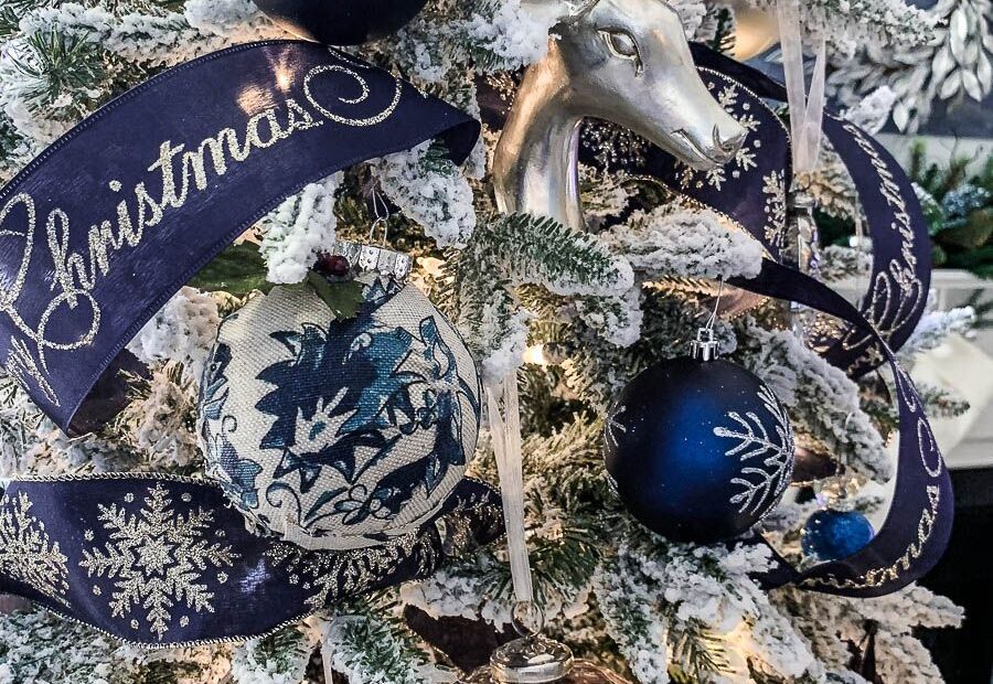 royal blue christmas tree decor Blue and Silver Christmas Tree for the Living Room 2 Bees in a Pod