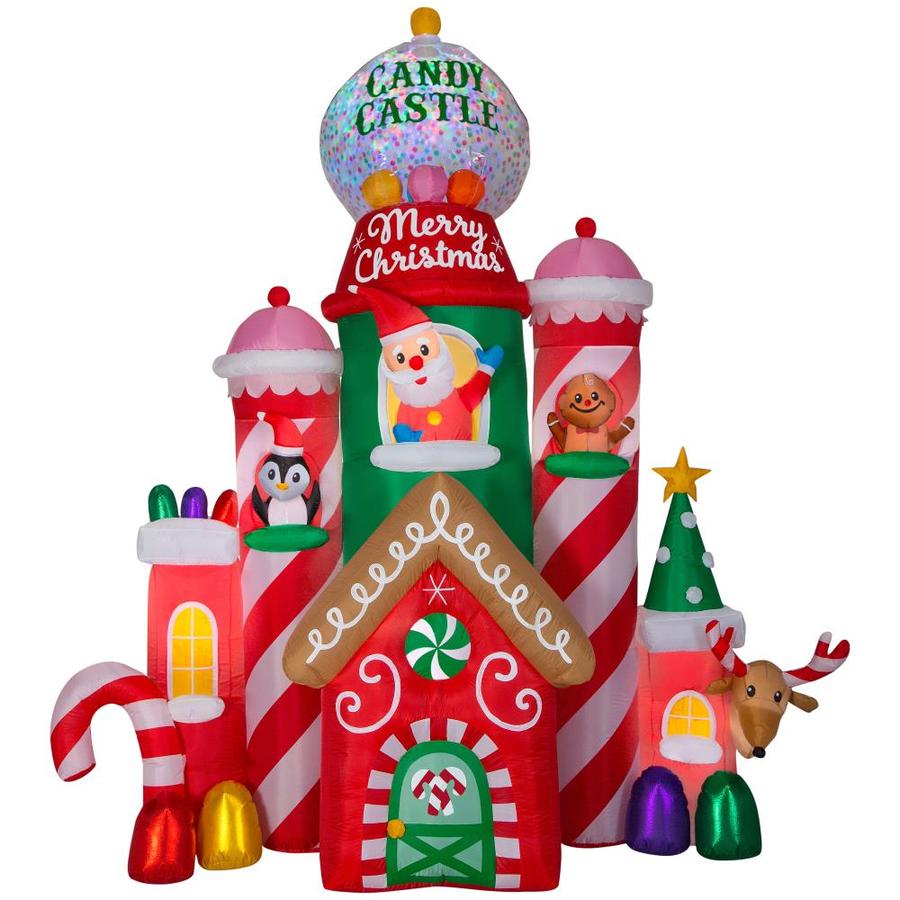 inflatable christmas decorations indoor Holiday Living 10.5ft Lighted Castle Christmas Inflatable at