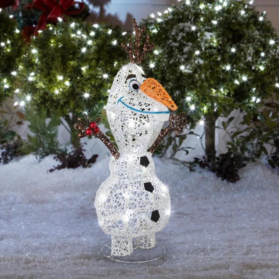 disney christmas decor outdoor Disney Disney/Pixar 21.653in Olaf The Snowman Sculpture with White LED