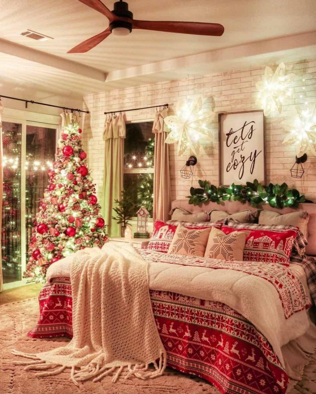 christmas room decor ideas Christmas Bedroom Decor SWEETYHOMEE