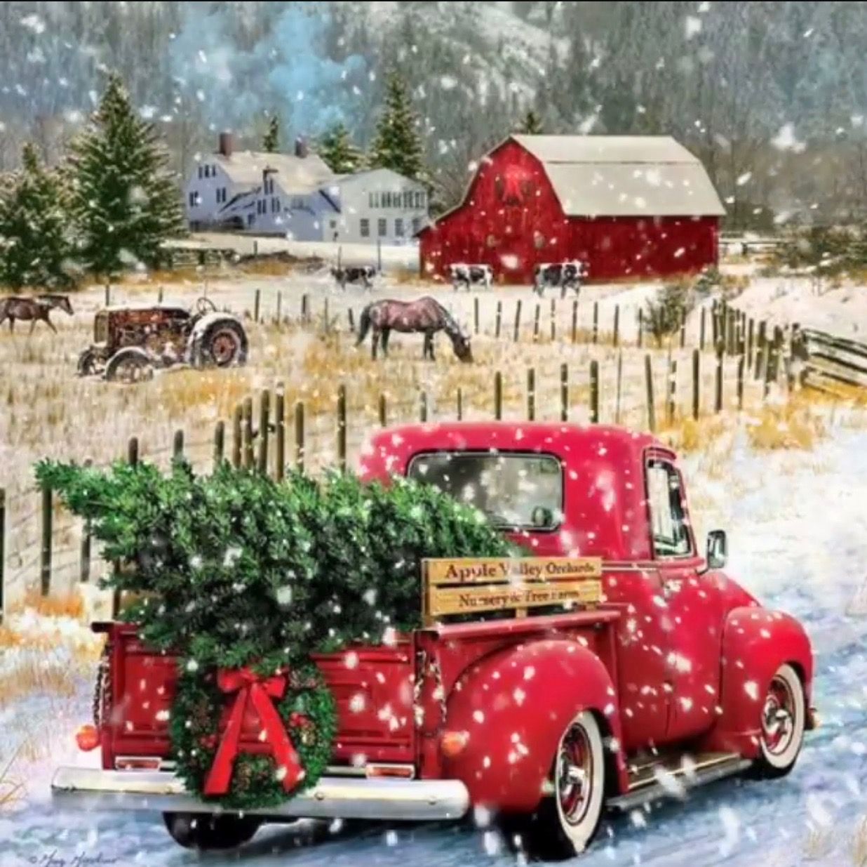 christmas decor red truck Pin by Carol Farr on VinTaGe ChrisTmaS Christmas red truck, Christmas pictures, Fun christmas