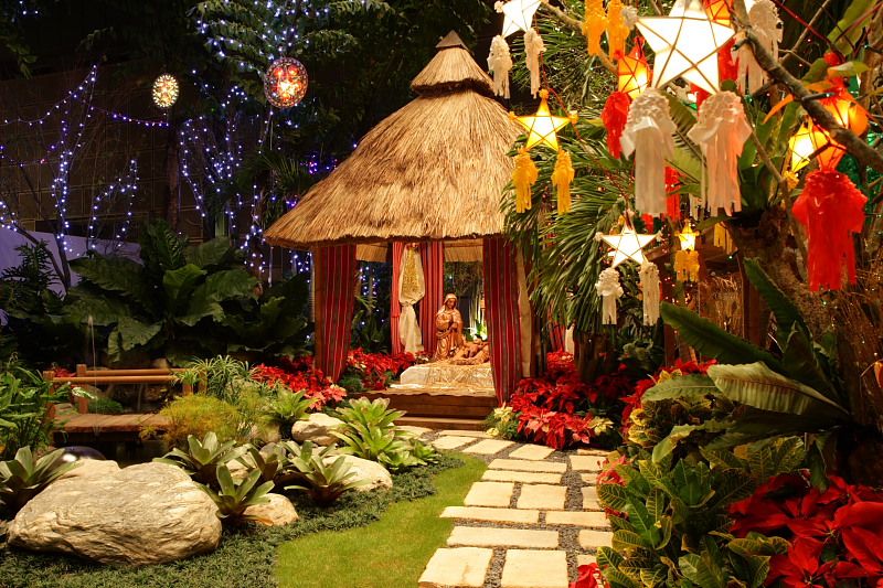 christmas decor in philippines House backyard in the Philippines with Christmas decor & Parol (lantern). Christmas in the