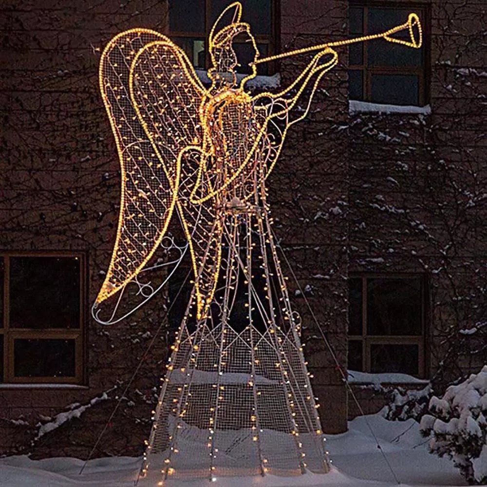 christmas angel outdoor decor Lighted Angel Outdoor Christmas Decorations Evermore Lighting