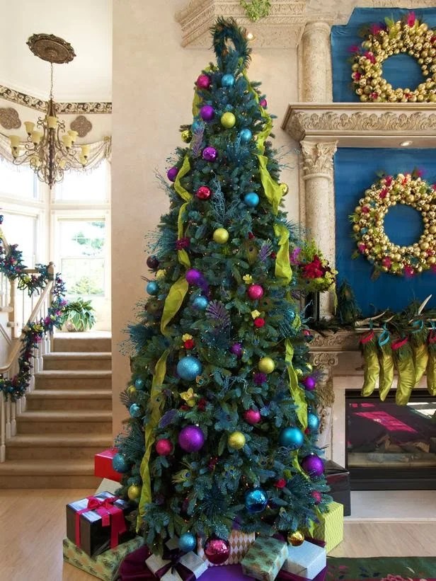 bright color christmas decor 42 Bright Christmas Tree Decorations Ideas Decoration Love