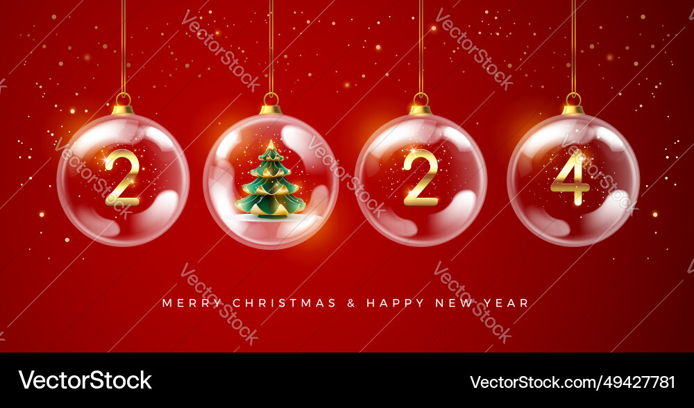 christmas design for 2024 2024 christmas and happy new year design Vector Image