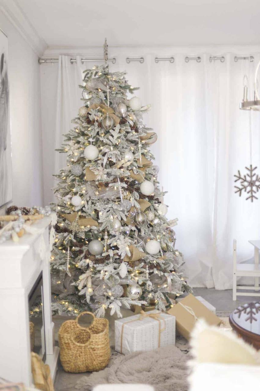 white decor christmas tree 10++ White Christmas Decoration Ideas KIDDONAMES