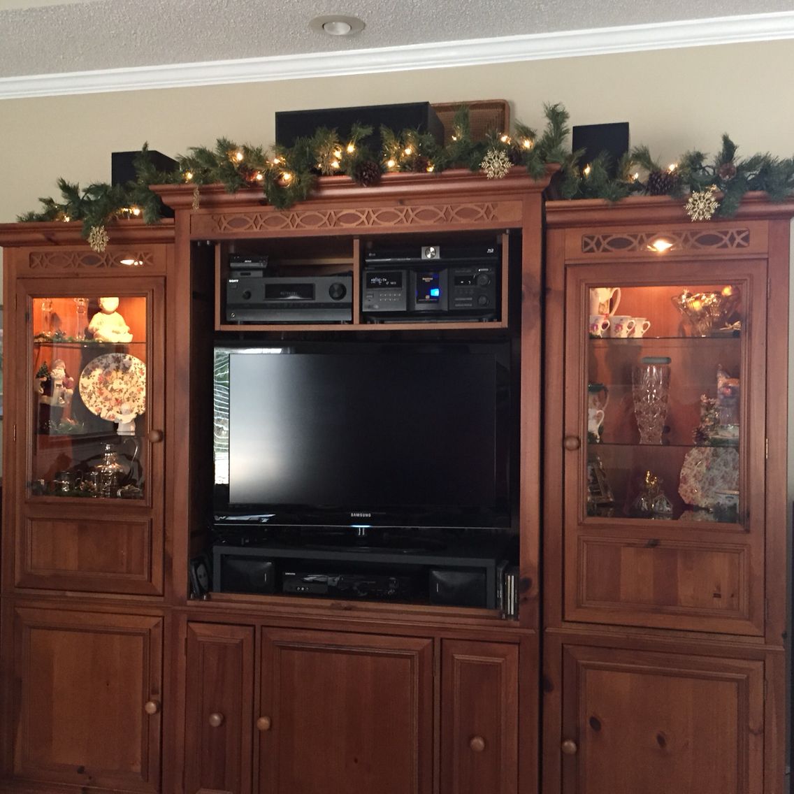 christmas decor for entertainment center Entertainment Center Christmas decorations Wall Entertainment Center, Entertainment Unit, Living