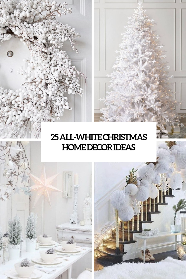 all white christmas decor 25 AllWhite Christmas Home Decor Ideas DigsDigs