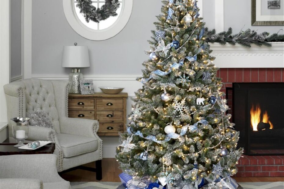 christmas tree decor kit Jaclyn Smith 86 Piece Complete Christmas Tree Trim Kit Midnight Clear Theme