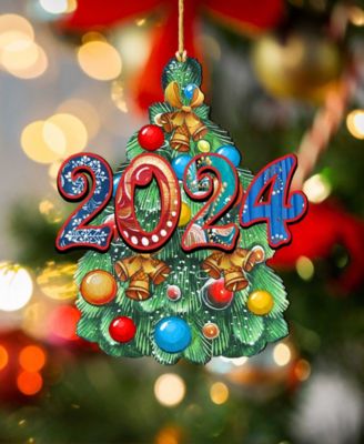 christmas ornament ideas 2024 Designocracy Celebration 2024 Dated Christmas Wooden Ornaments Holiday