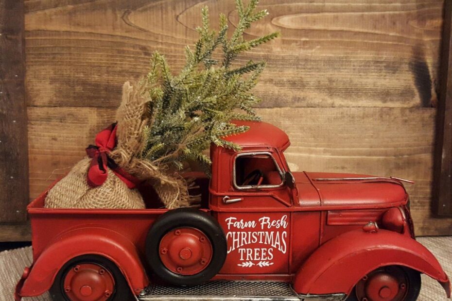 christmas red truck decor Red truck Personalized Red truck Christmas decor Red Truck Etsy Christmas red truck, Red