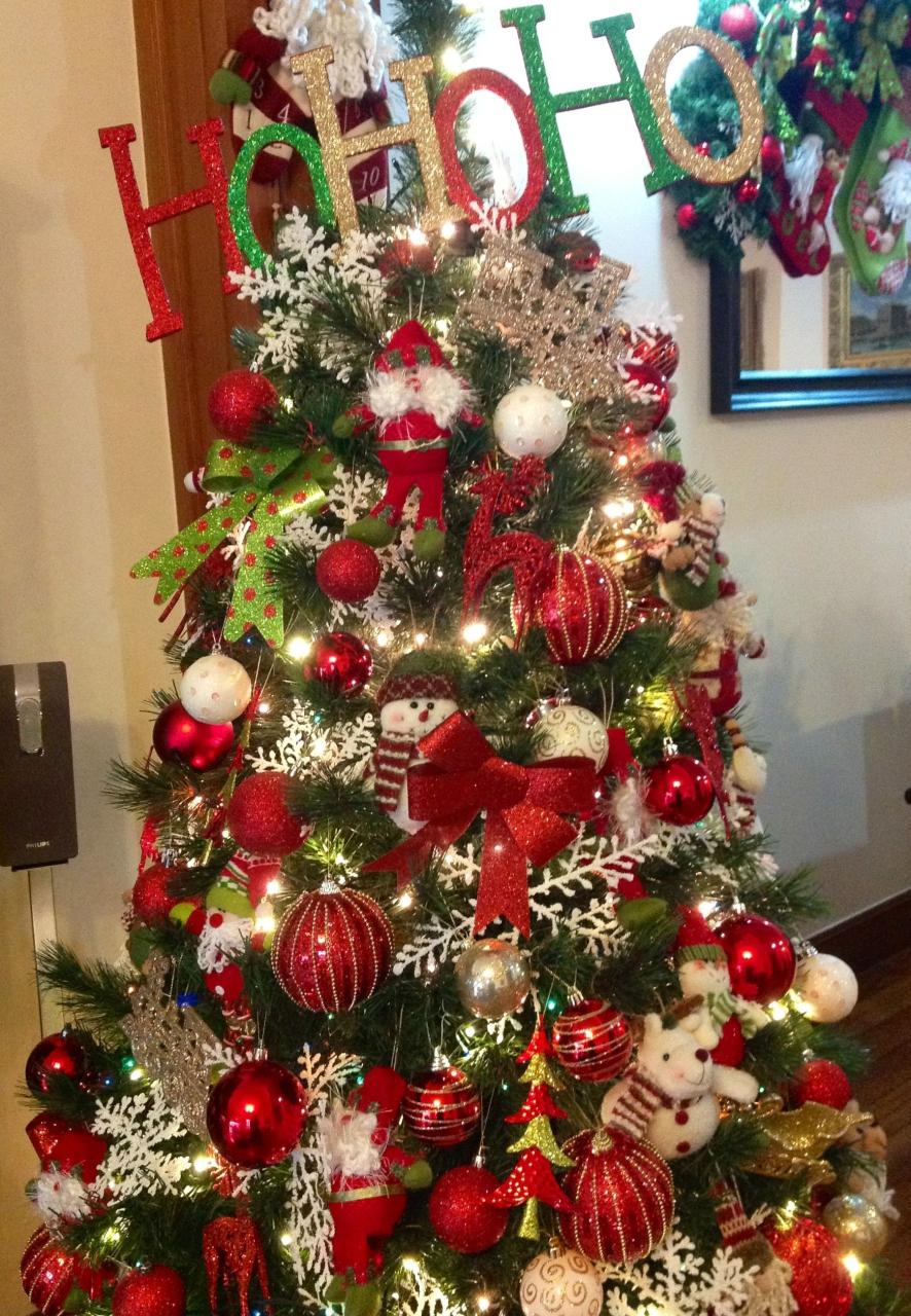 red and green christmas decor Red And Green Christmas Tree Decorations