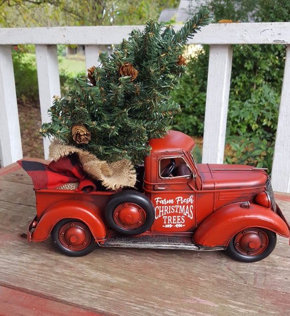 christmas red truck decor Red truck, Personalized Red truck, Christmas decor, Red Truck decor, Farmhouse truck, Old Red