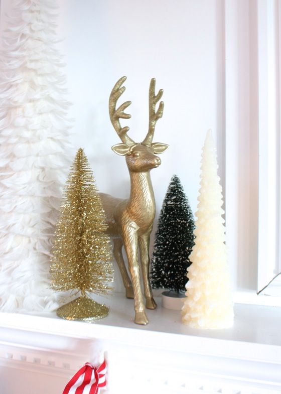 stag christmas decorations indoor Gold stag decorations for Christmas Christmas house tour, Christmas