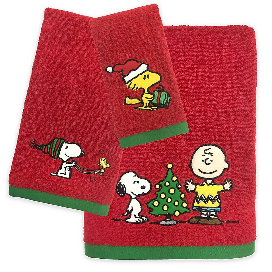 peanuts christmas bathroom decor Peanuts Holiday Hand Towel Multi Christmas hand towels, Charlie brown