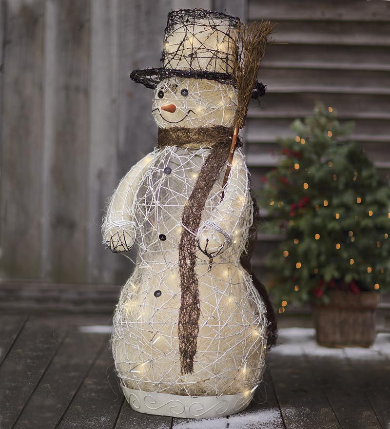 rattan christmas decorations outdoor Rattan LED Snowman Holiday Decoration Christmas decorations diy