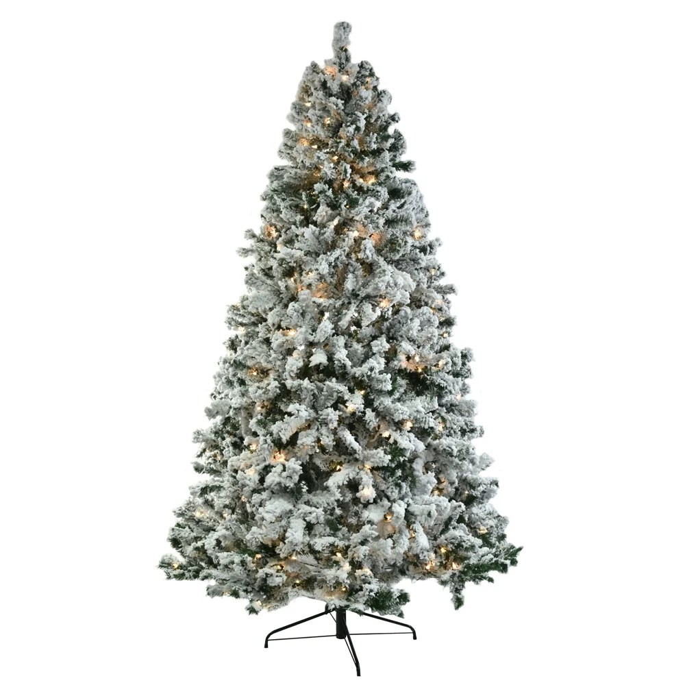 christmas decoration tree sale Christmas Trees Clearance, 7.5FT PreLit Flocked Christmas Tree with