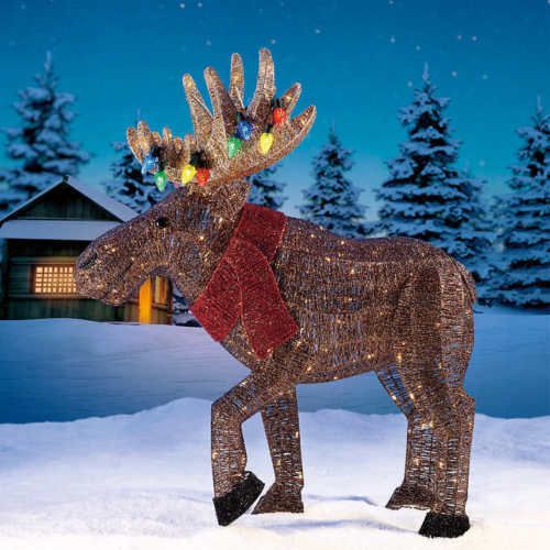 christmas outdoor decorations moose Outdoor Christmas Moose Decorations Lighted Christmas Decorations 2021