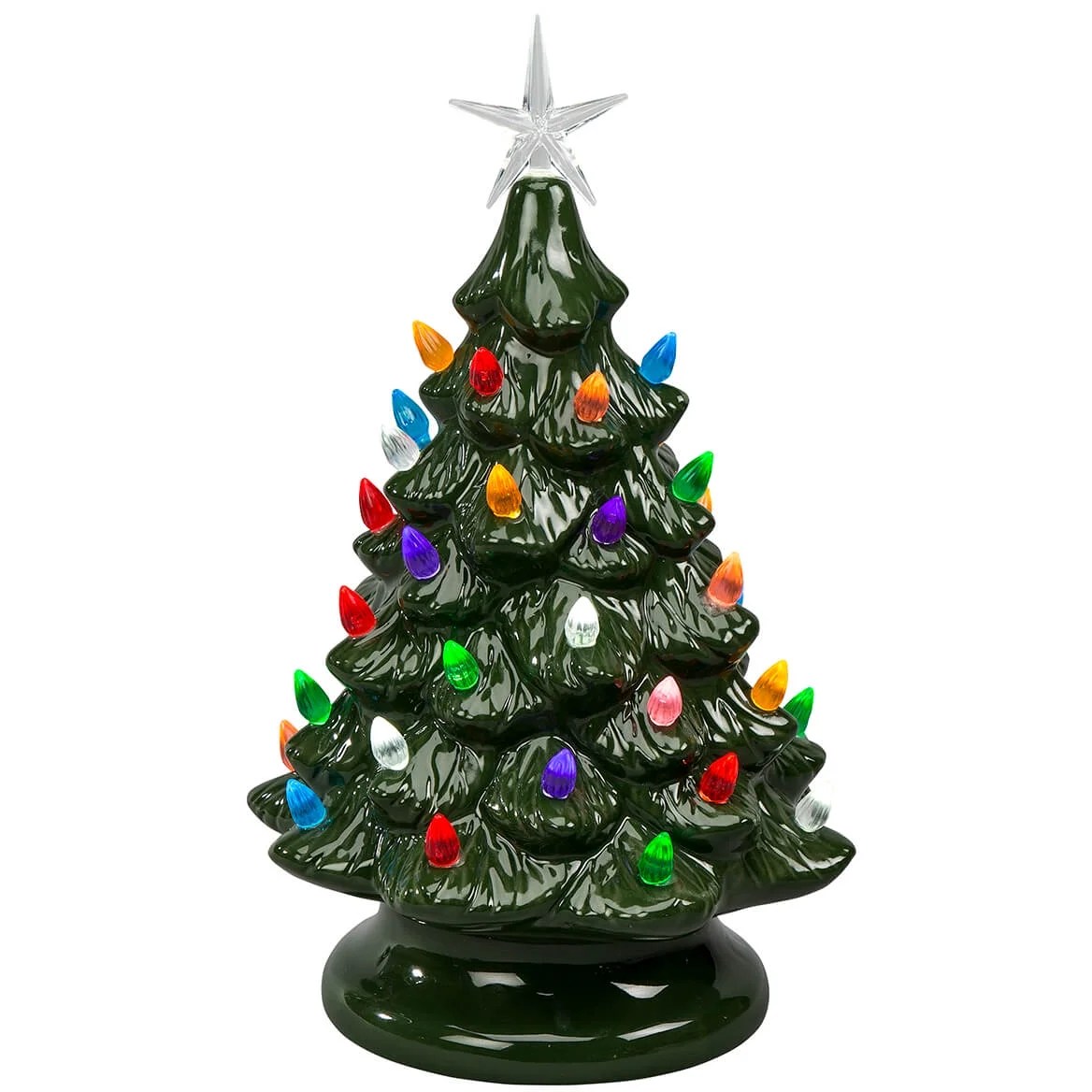 battery powered christmas decor HOLIDAY PEAK BatteryOperated VintageStyle Ceramic Christmas Tree, Nostalgic Holiday Décor