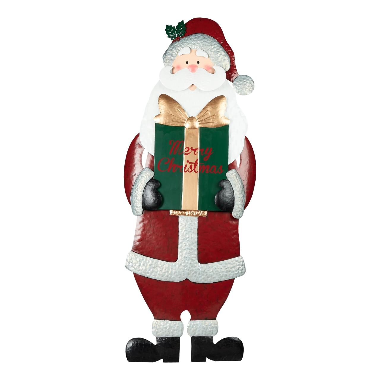 christmas outdoor decor walmart Holiday Time Large Metal Santa Stake Outdoor Christmas Decoration, 20.75" x 55"